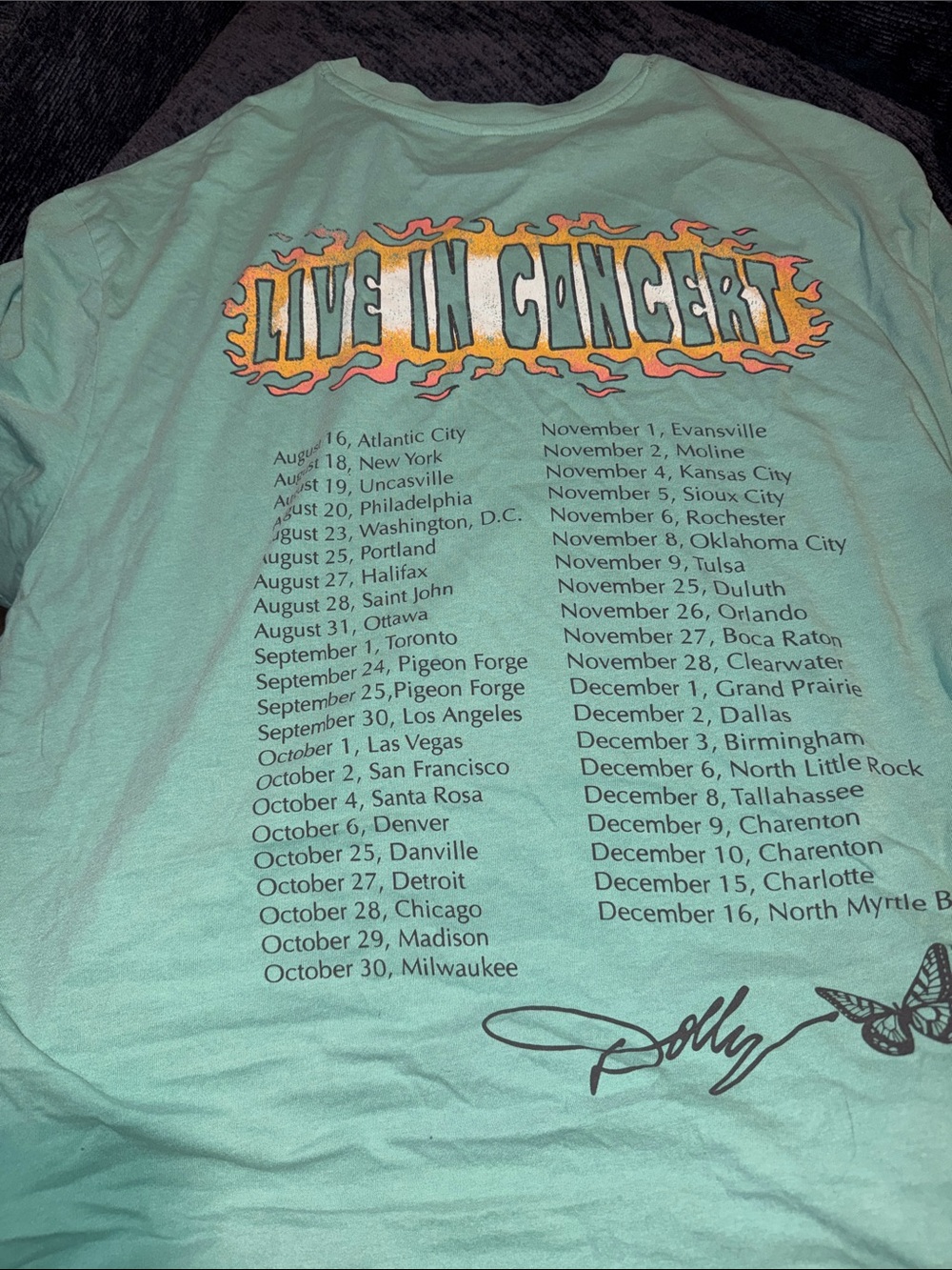Mint Green Graphic Short Sleeve Tee - Live in Concert Design - Picture 3 of 4